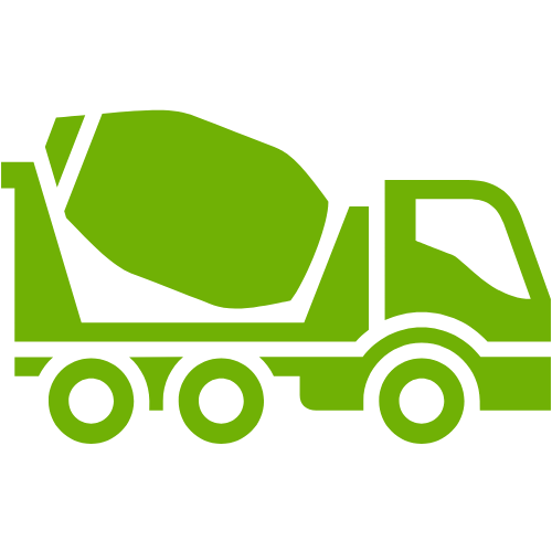 Green icon of a liquid concrete truck