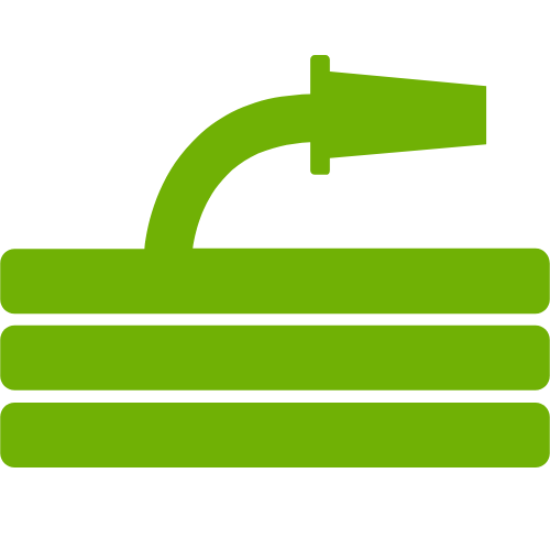 Green icon of a concrete tool used to level concrete