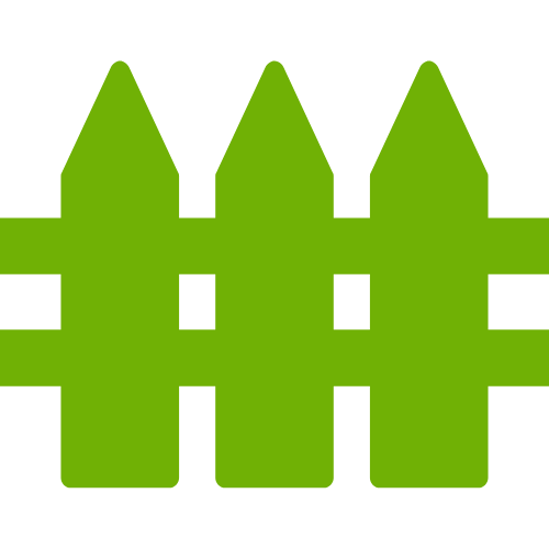 Green icon of a standard wooden fence
